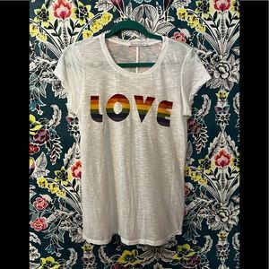 NWT: Michael stars: women’s (OS) rainbow LOVE T-shirt